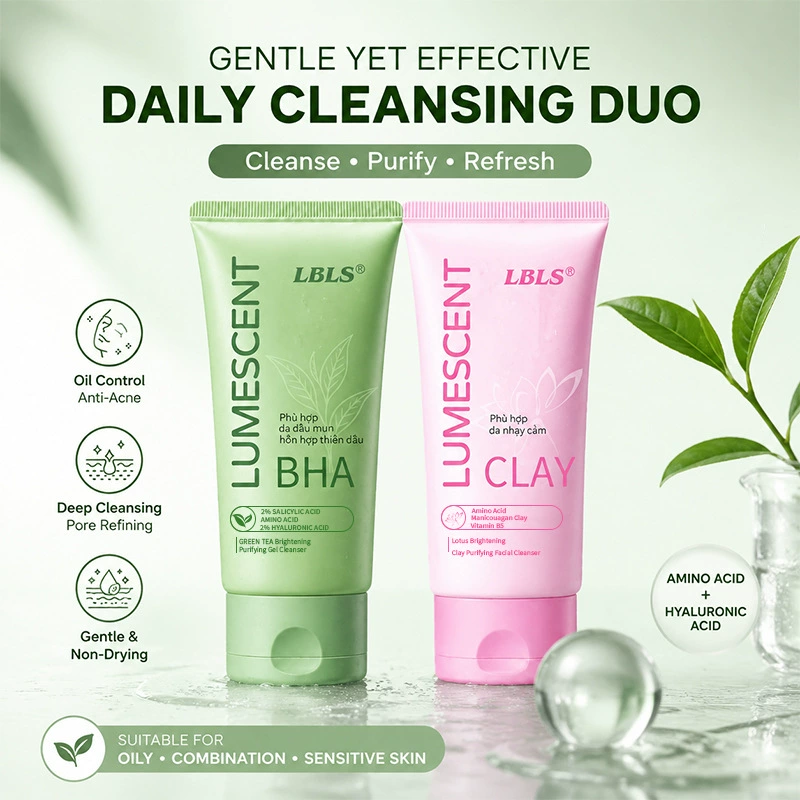 LBLS Lotus Brightening Clay Purifying Facial Cleanser (Pink)
