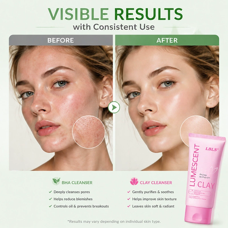 LBLS Lotus Brightening Clay Purifying Facial Cleanser (Pink)